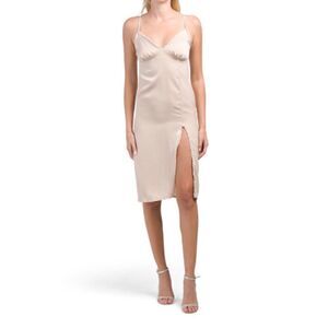 NWT Livi by Olivia Rae Satin Slip Dress With Slit
